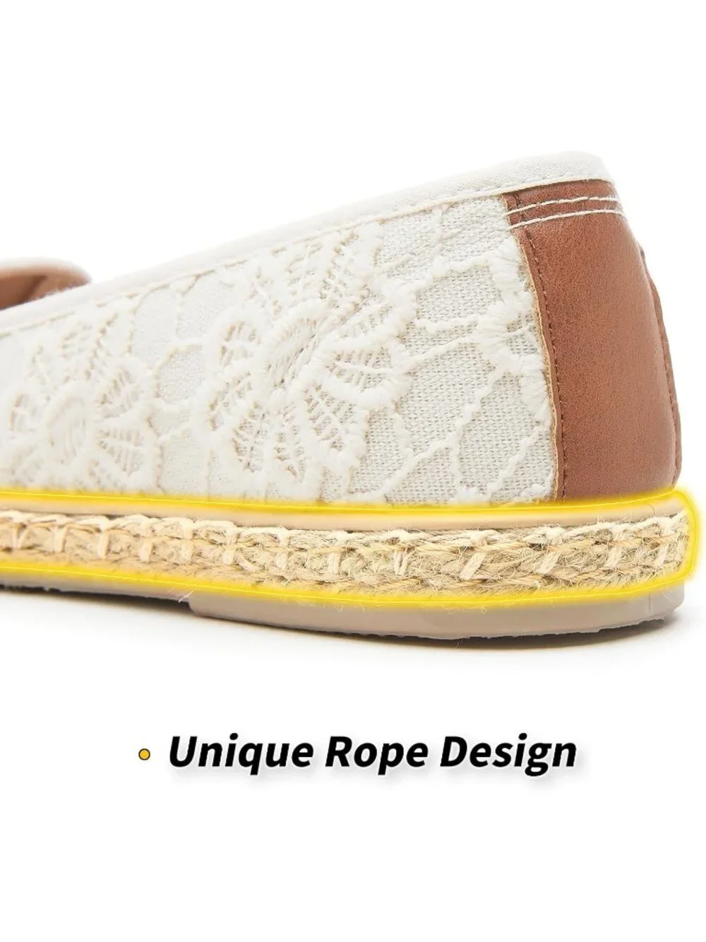 Women's Nude Rubber Flower Embroidered Comfortable Round Toe Casual Ballet Flats